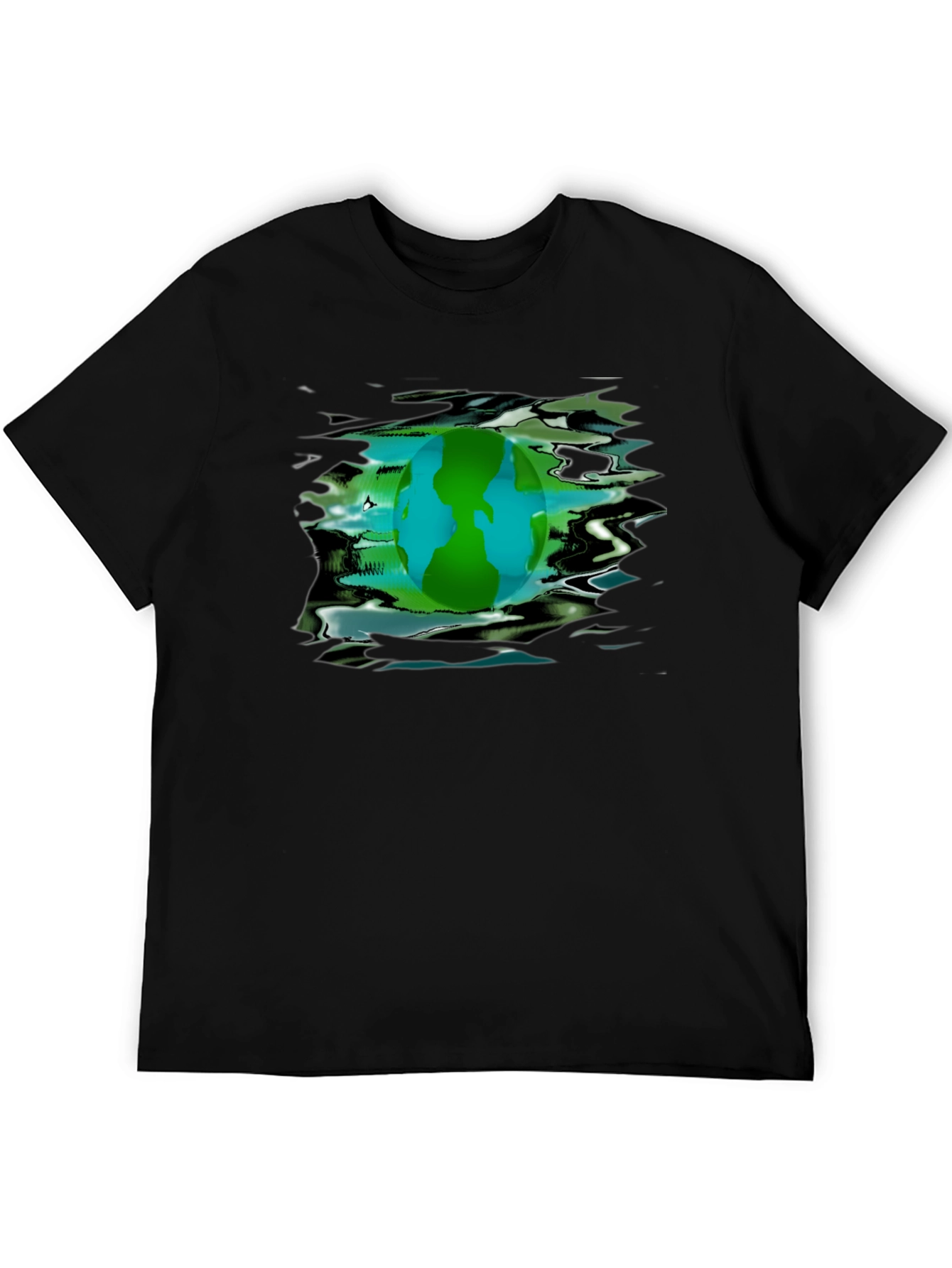 Earth Day Graphic Tee - Black Crew Neck T-Shirt
