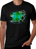 Earth Day Graphic Tee - Black Crew Neck T-Shirt