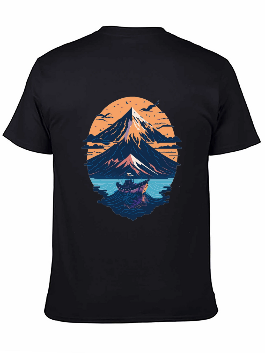 Mountain & Sea Graphic T-Shirt - Black