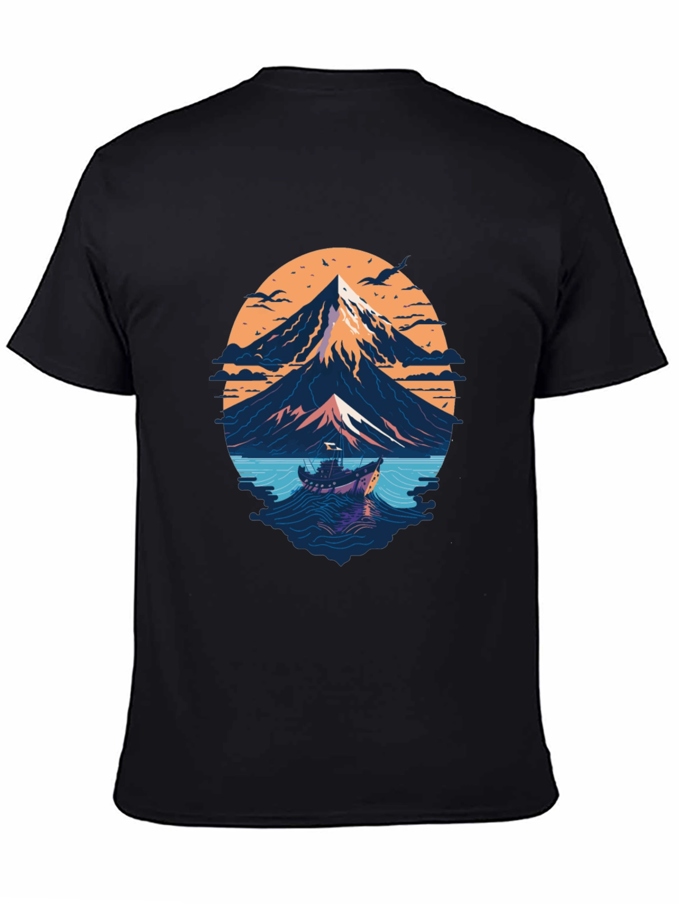Mountain & Sea Graphic T-Shirt - Black