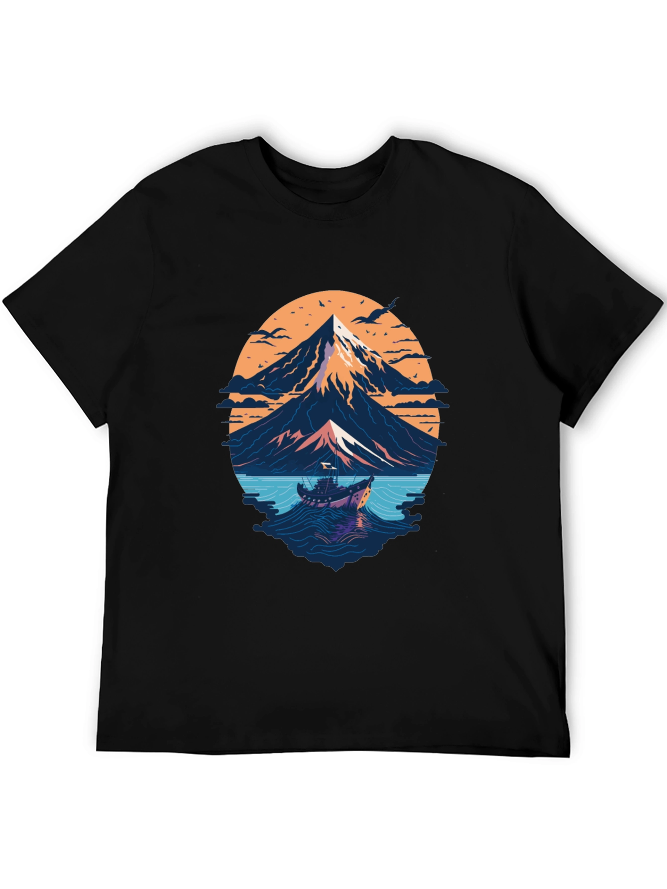 Mountain & Sea Graphic T-Shirt - Black