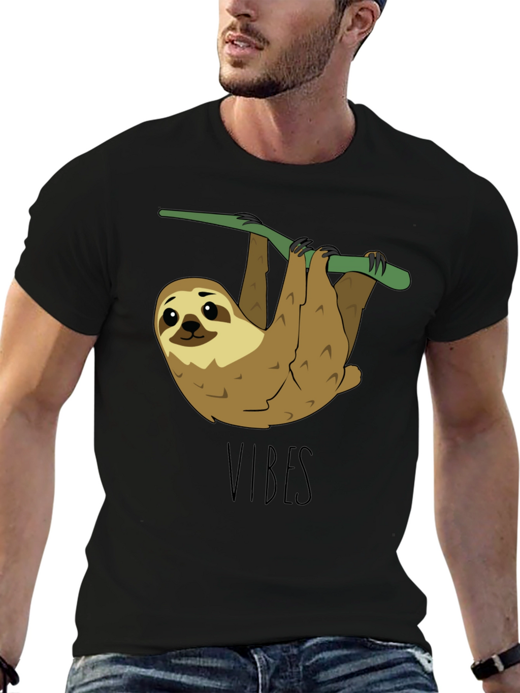 Sloth Vibes T-Shirt - Cute Animal Tee