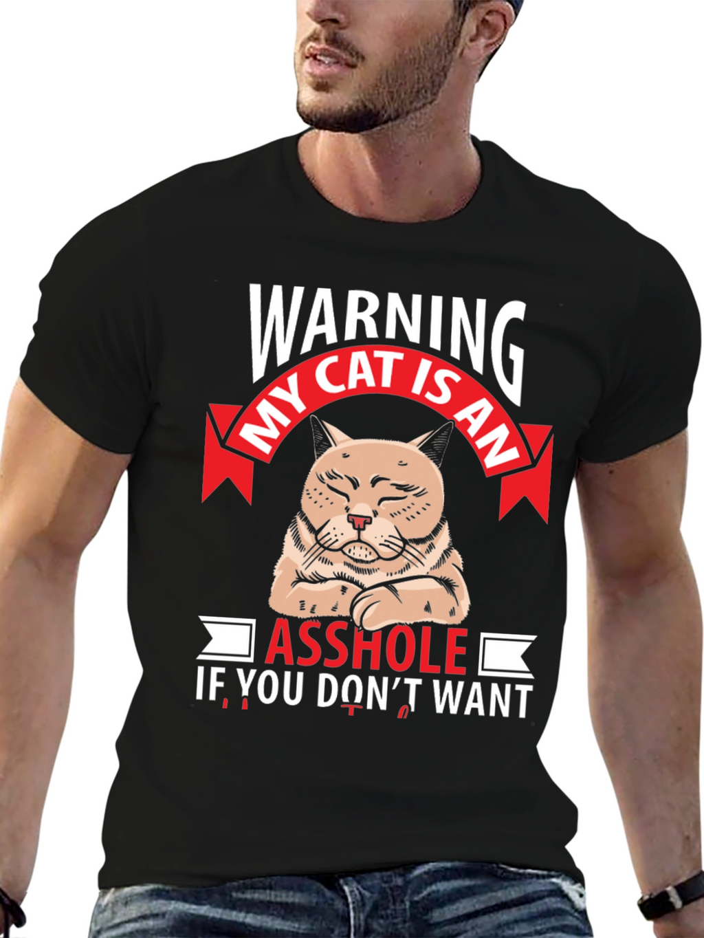Warning My Cat Is An Asshole Graphic T-Shirt
