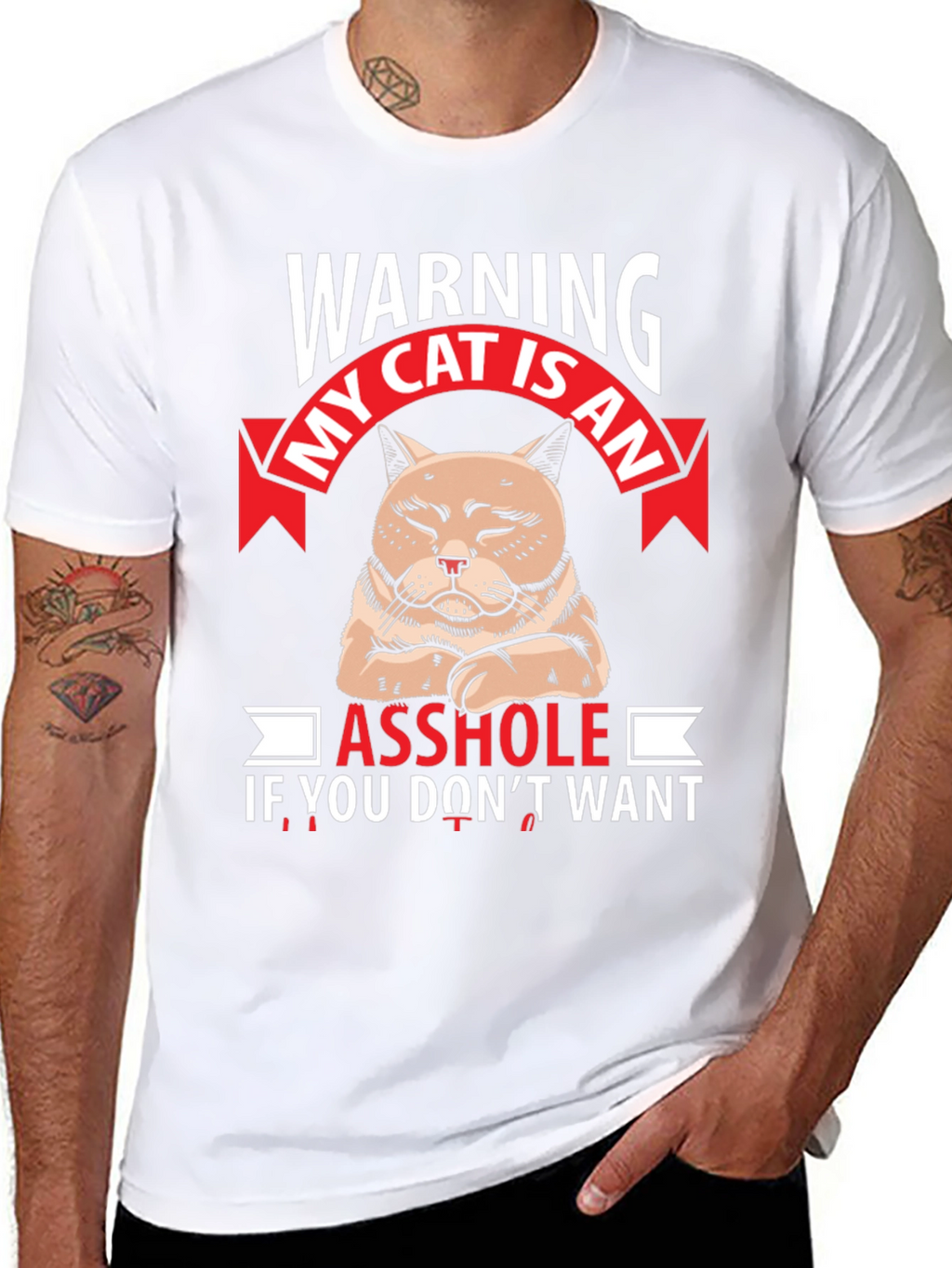Warning My Cat Is An Asshole Graphic T-Shirt