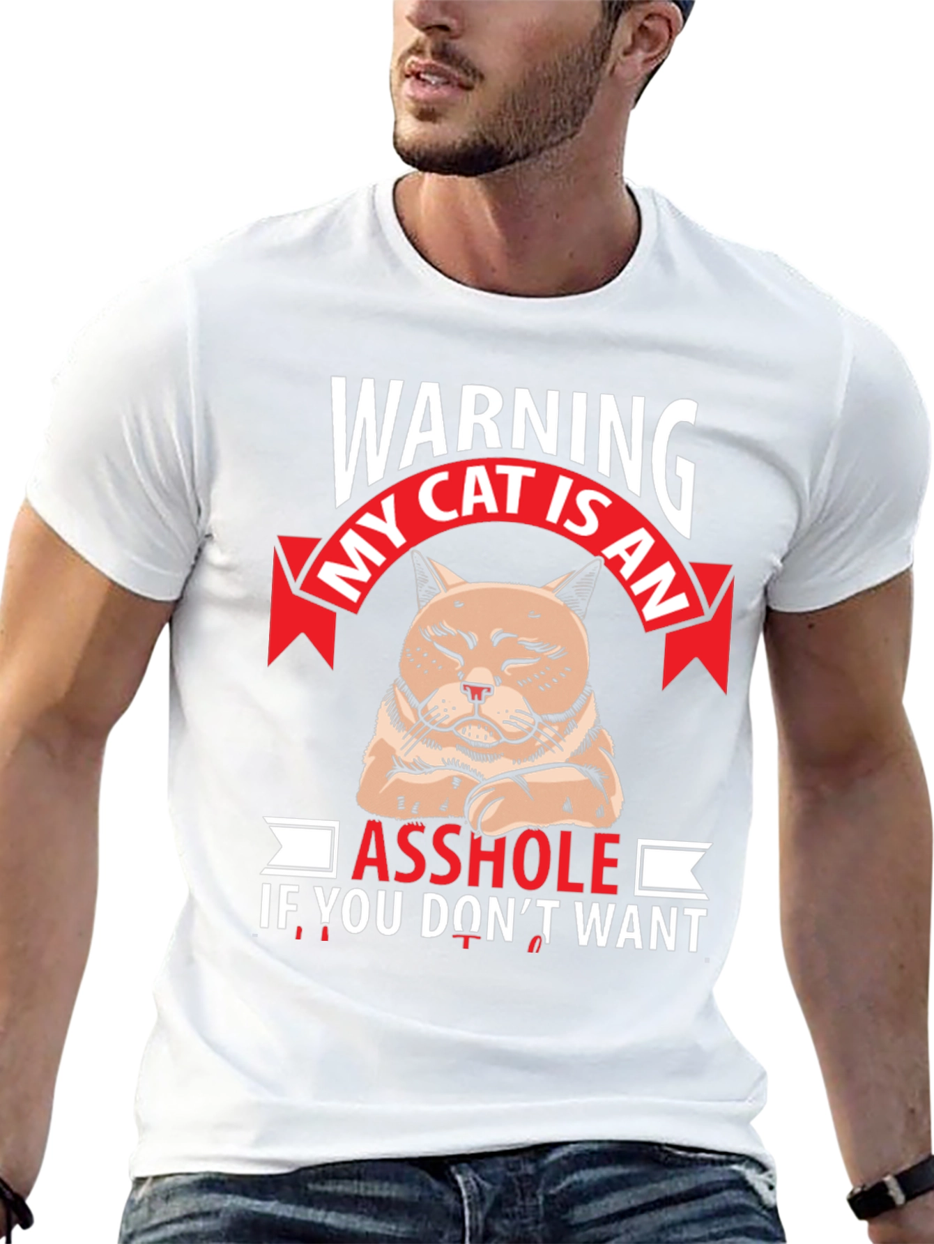 Warning My Cat Is An Asshole Graphic T-Shirt