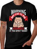 Warning My Cat Is An Asshole Graphic T-Shirt