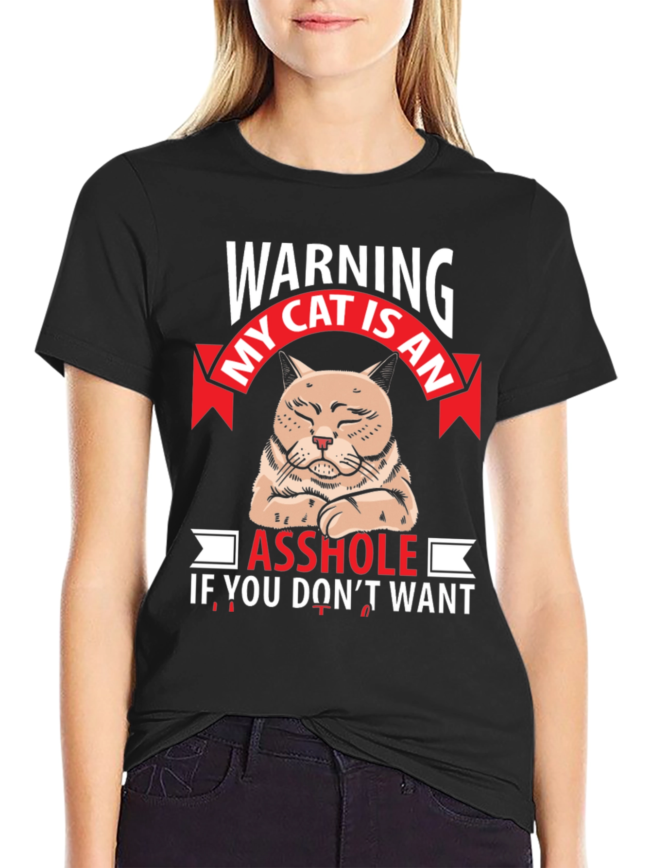 Warning My Cat Is An Asshole Graphic T-Shirt