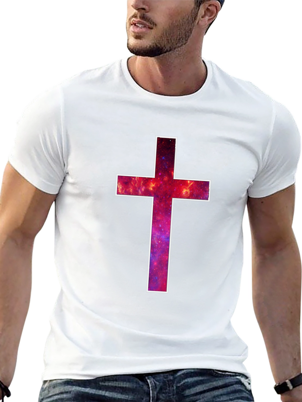 Galaxy Cross Graphic Tee - Mens Black T-Shirt