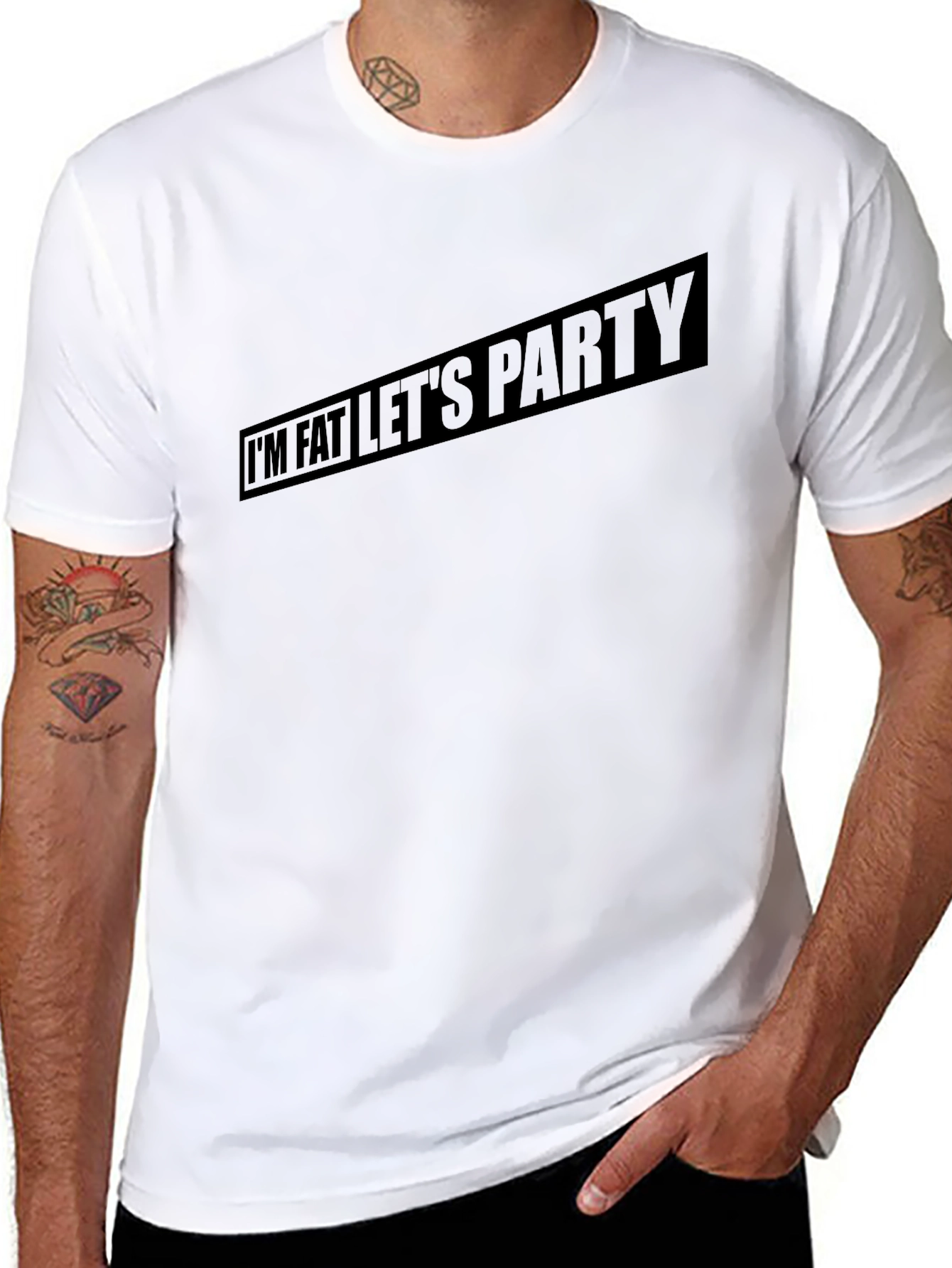Im Fat Lets Party Mens Graphic Tee