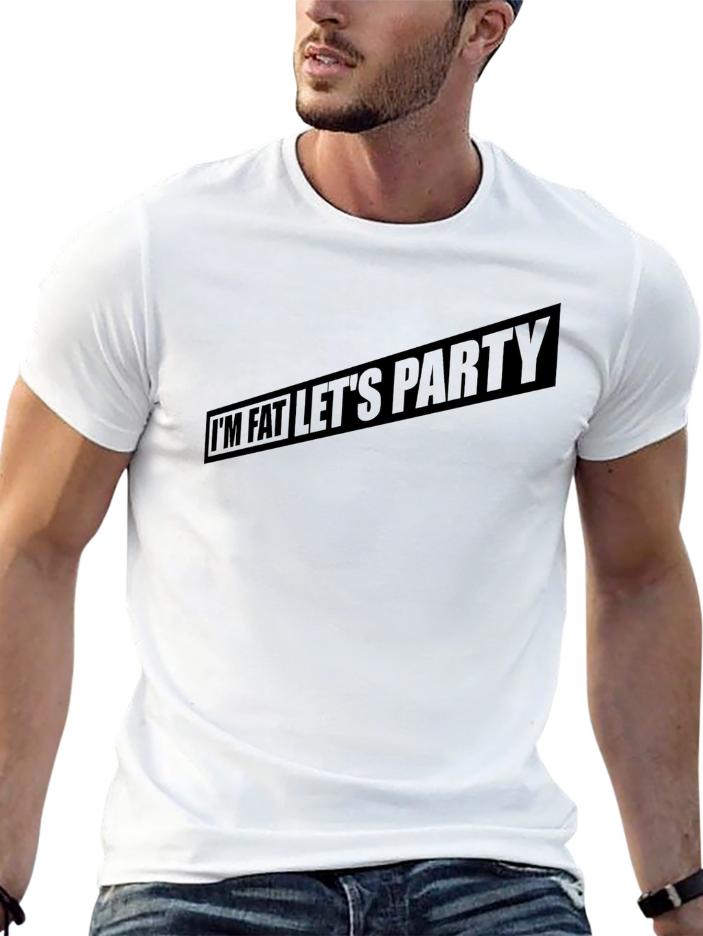 Im Fat Lets Party Mens Graphic Tee