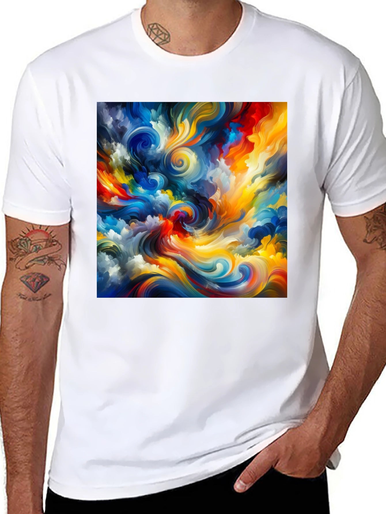 Abstract Swirl Art Black T-Shirt