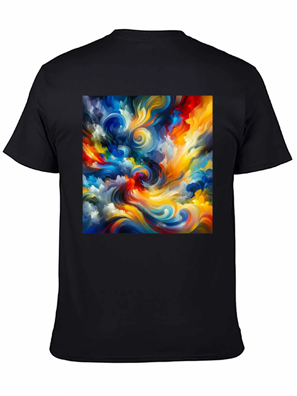 Abstract Swirl Art Black T-Shirt