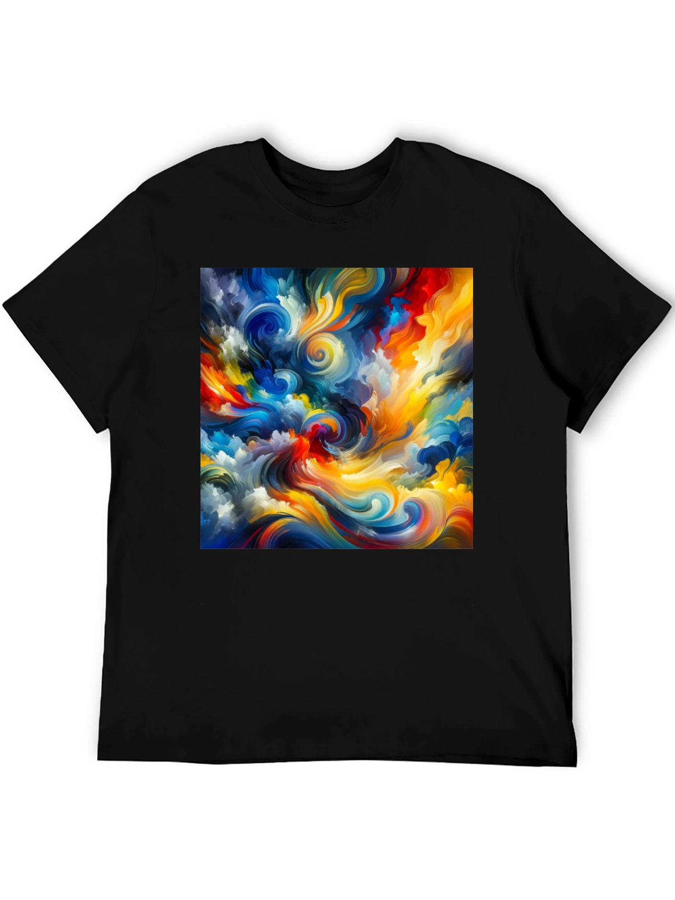 Abstract Swirl Art Black T-Shirt