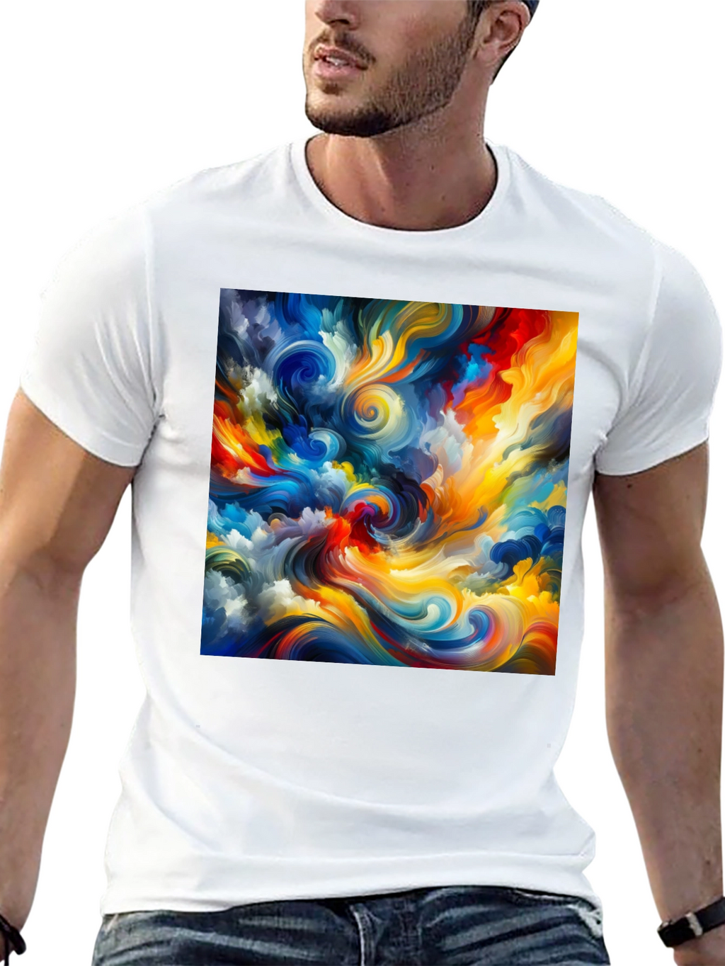 Abstract Swirl Art Black T-Shirt