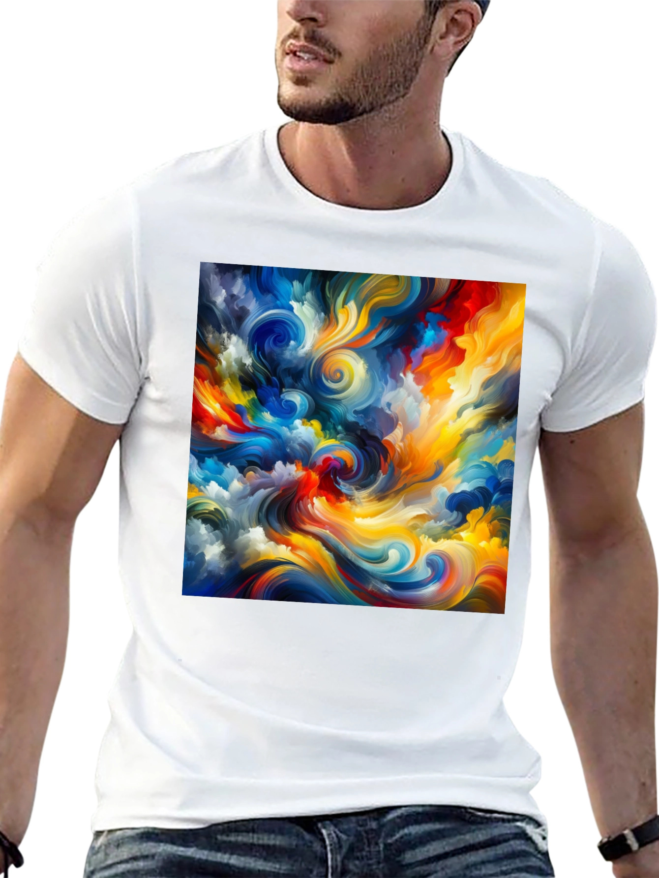 Abstract Swirl Art Black T-Shirt