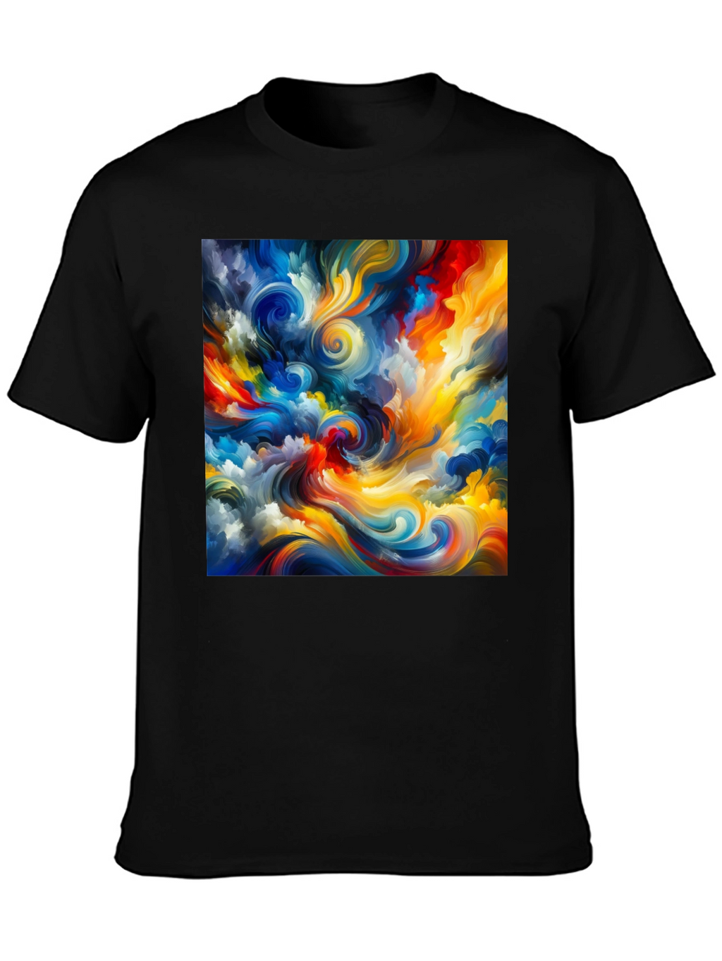 Abstract Swirl Art Black T-Shirt