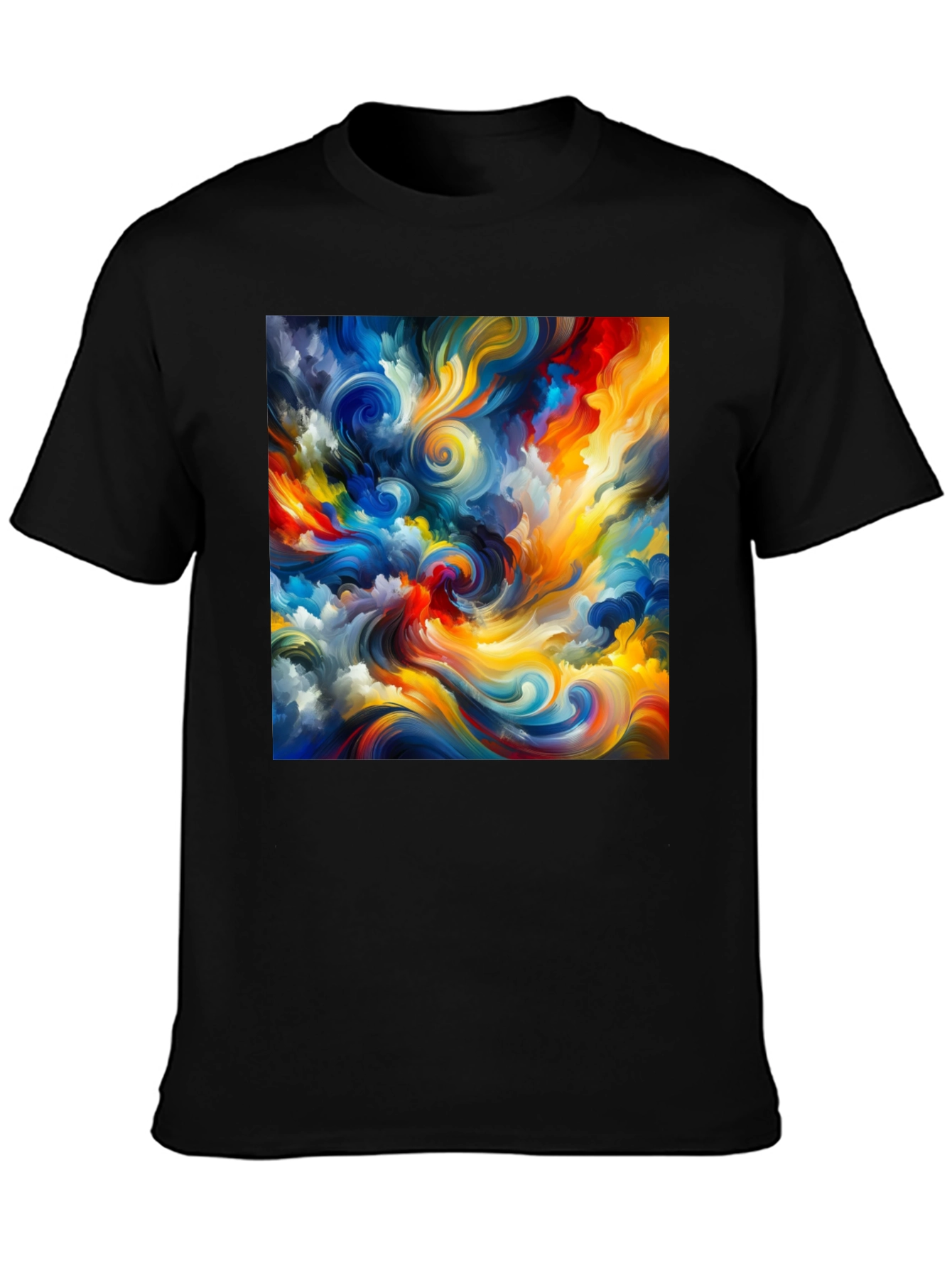 Abstract Swirl Art Black T-Shirt