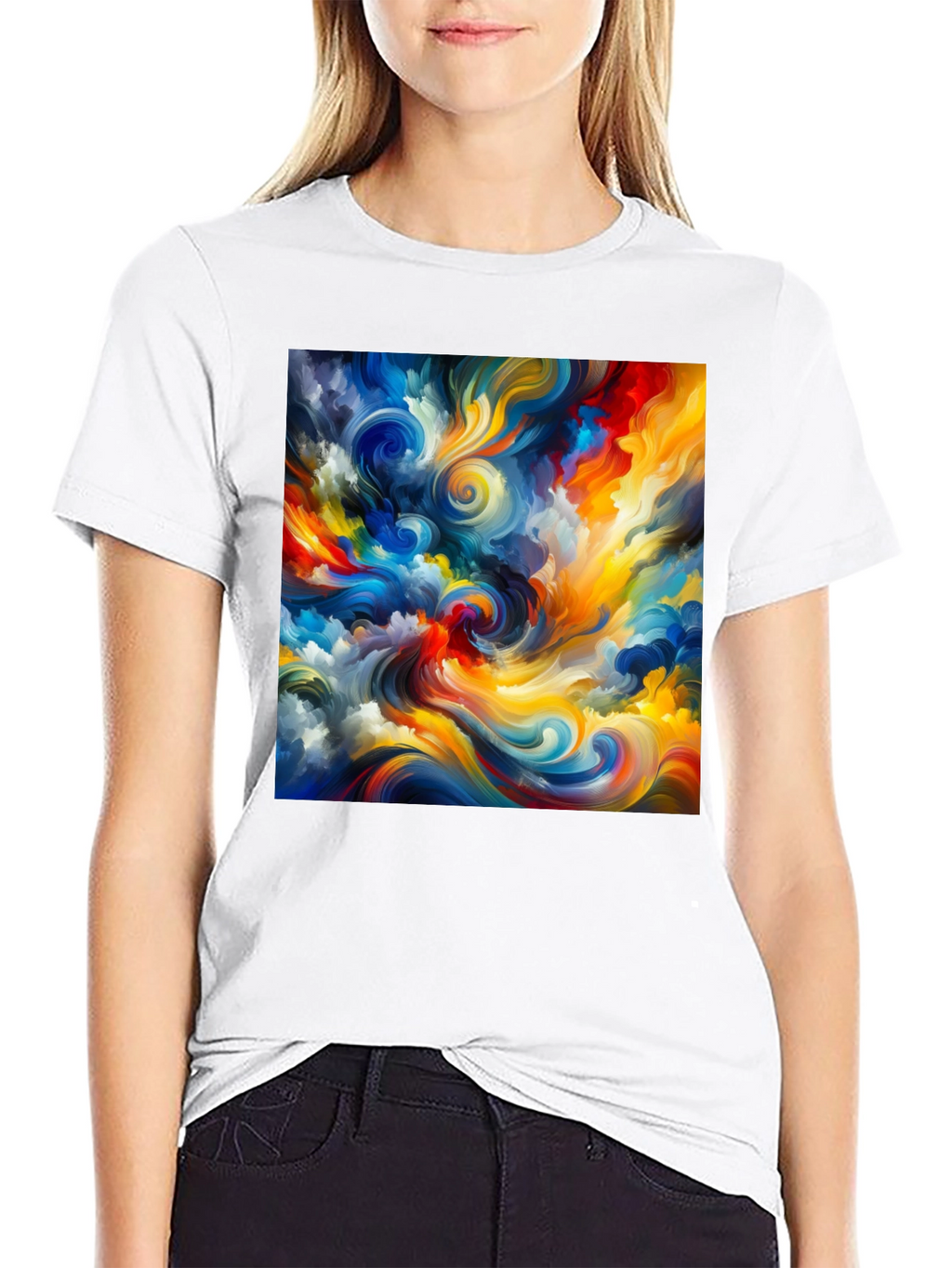 Abstract Swirl Art Black T-Shirt