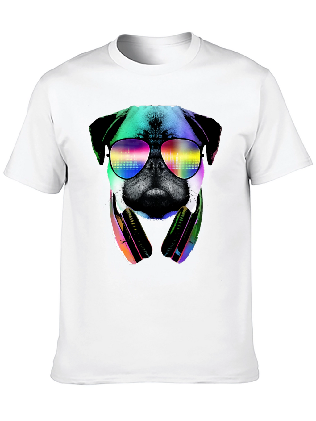 Pug DJ Graphic Tee - Cool Dog Shirt