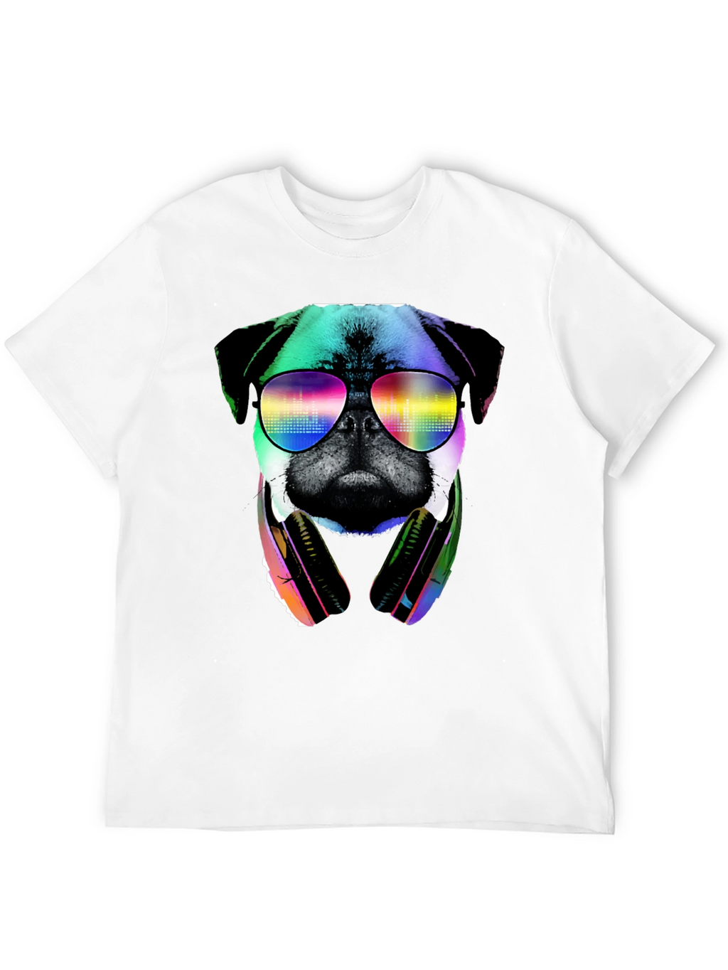 Pug DJ Graphic Tee - Cool Dog Shirt
