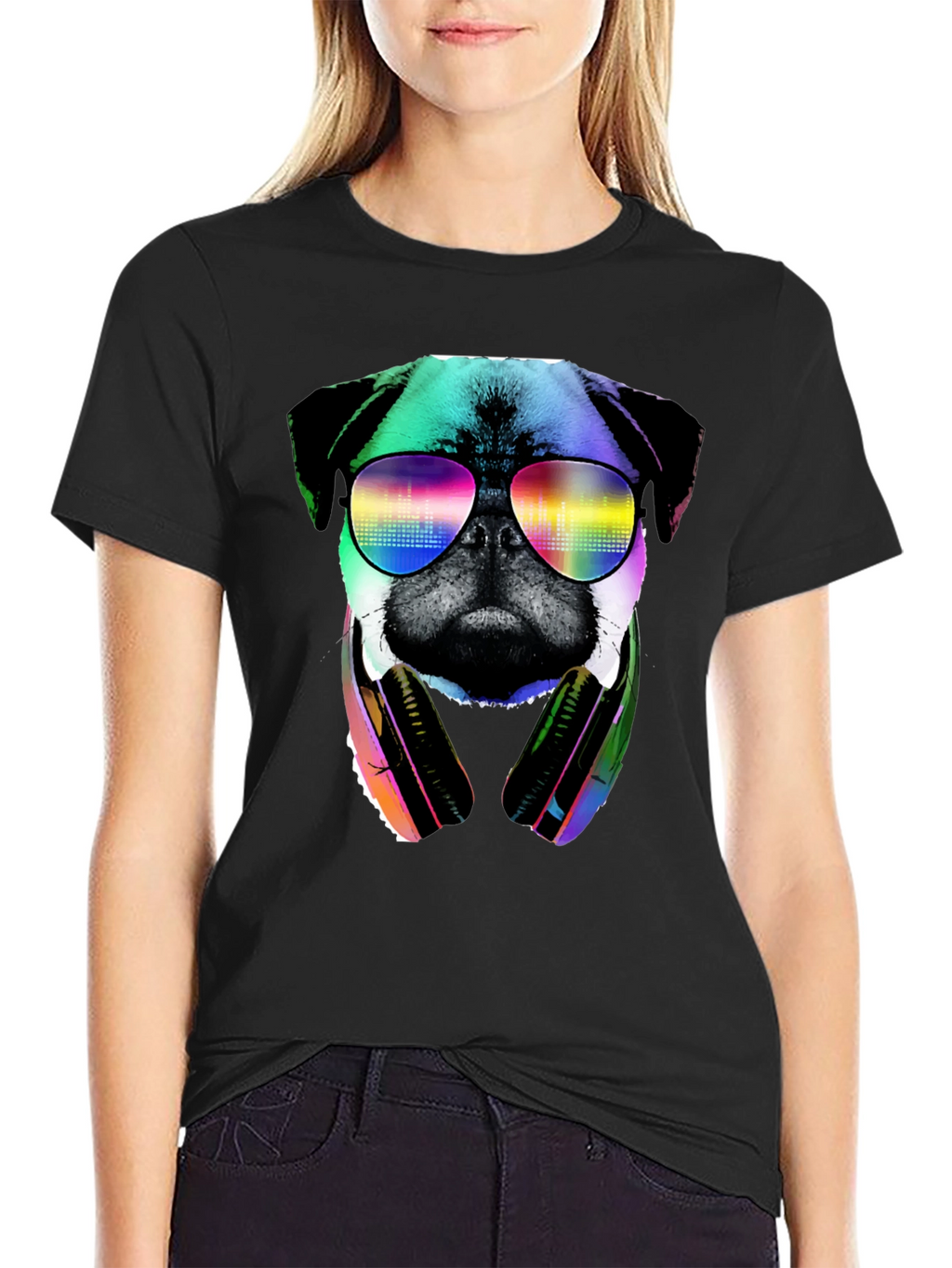 Pug DJ Graphic Tee - Cool Dog Shirt