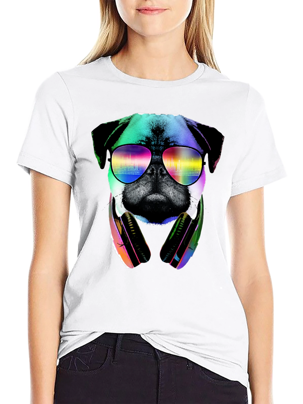 Pug DJ Graphic Tee - Cool Dog Shirt