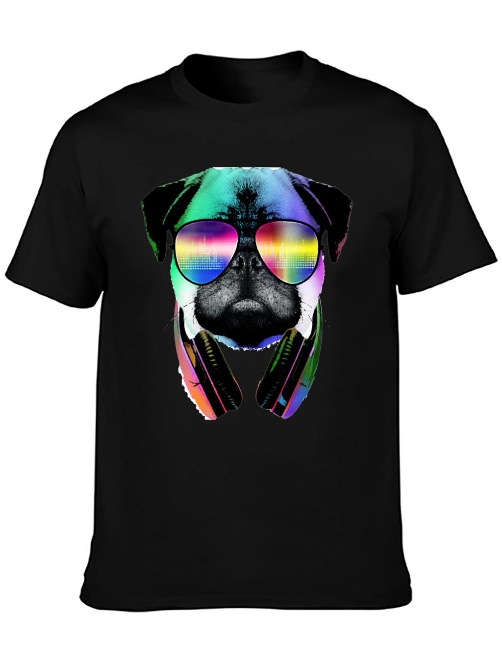 Pug DJ Graphic Tee - Cool Dog Shirt