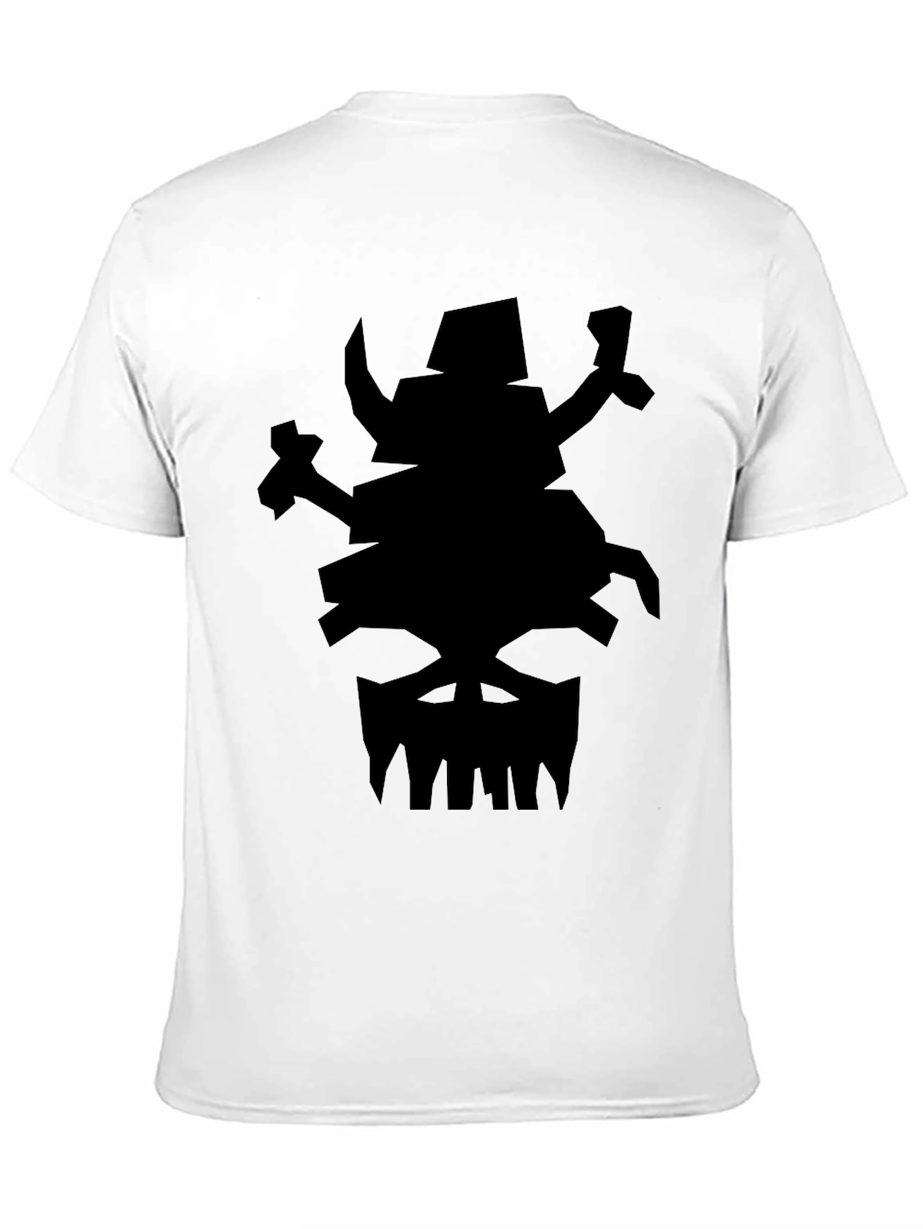 Mens Black Graphic Tee - Orc Skull Design