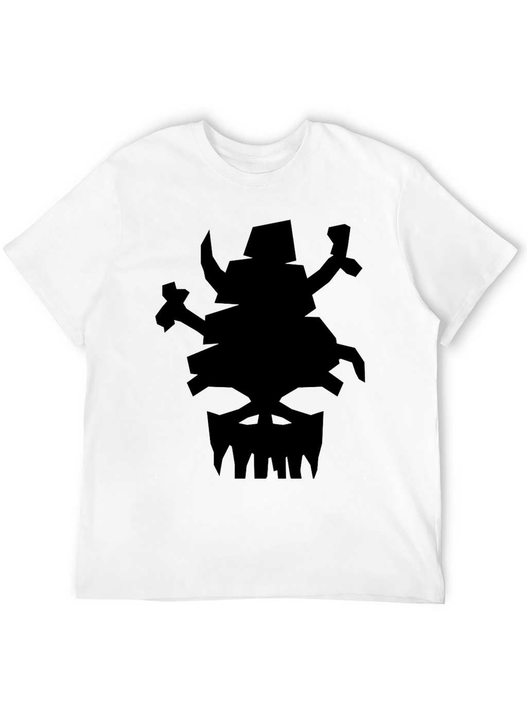 Mens Black Graphic Tee - Orc Skull Design