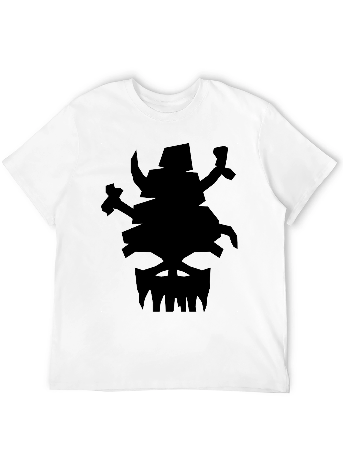 Mens Black Graphic Tee - Orc Skull Design