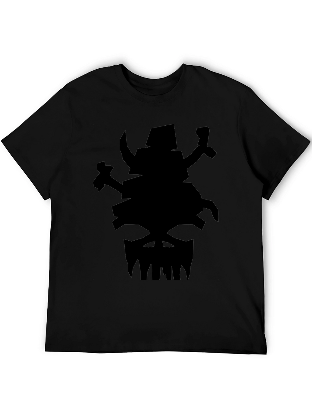 Mens Black Graphic Tee - Orc Skull Design