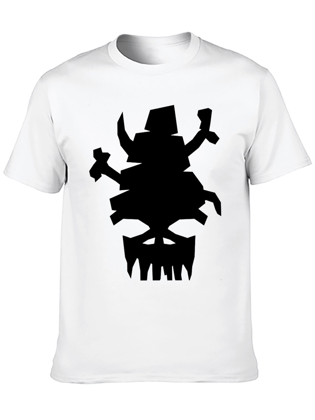 Mens Black Graphic Tee - Orc Skull Design