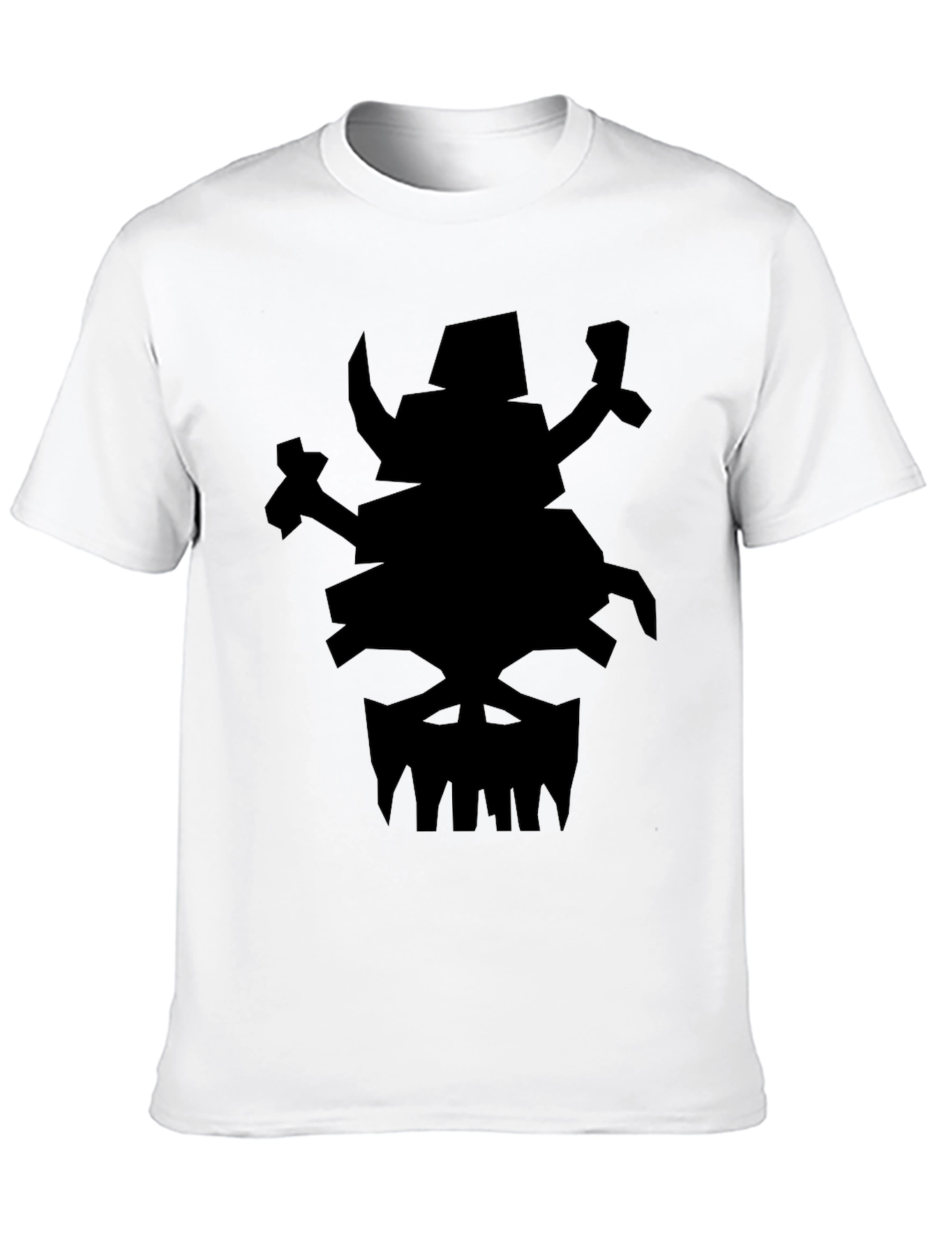 Mens Black Graphic Tee - Orc Skull Design