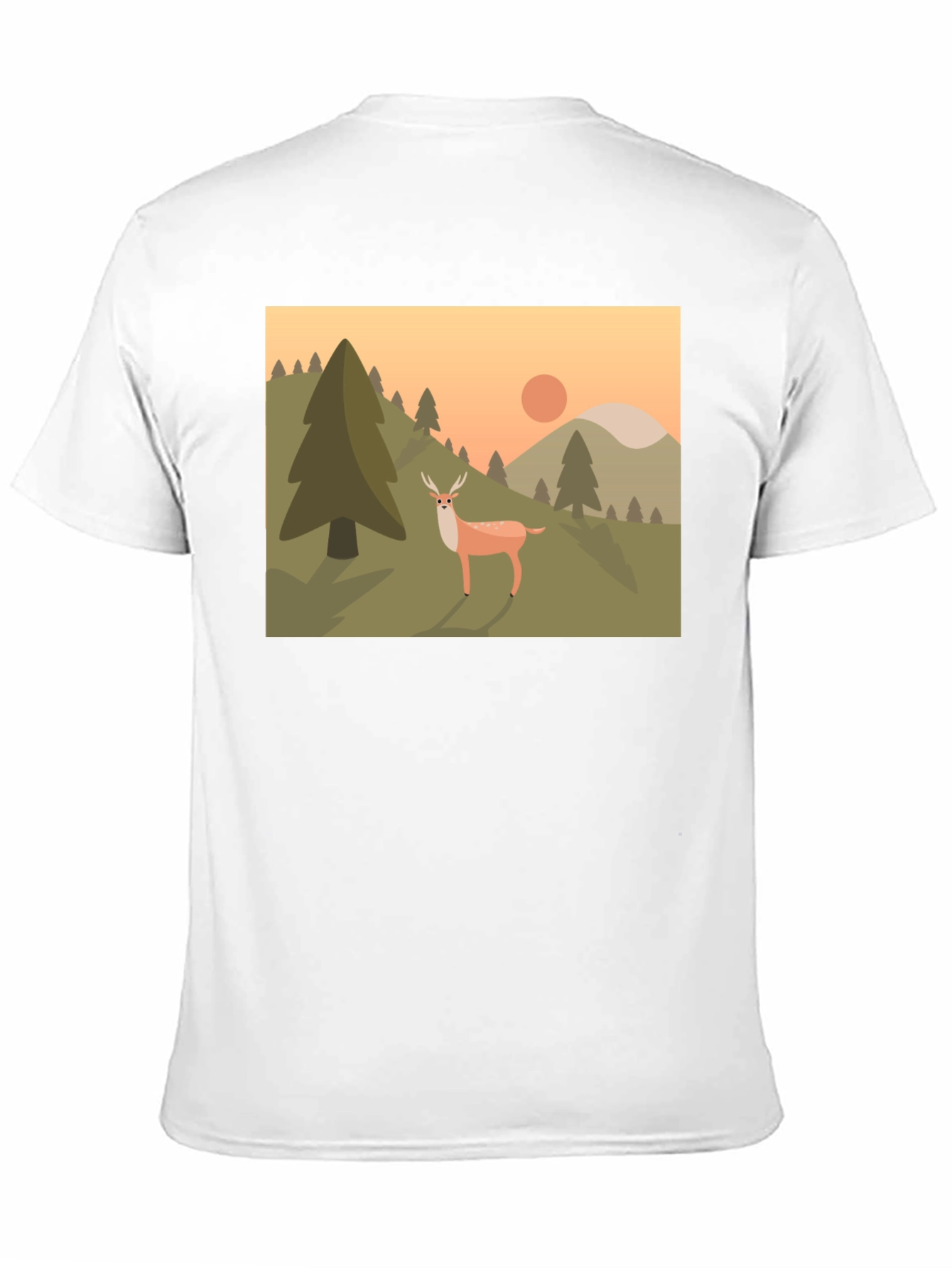 Nature Deer Graphic Black T-Shirt
