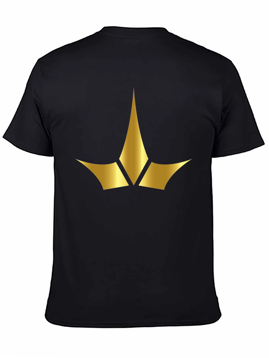Black Tee with Gold Crown Emblem