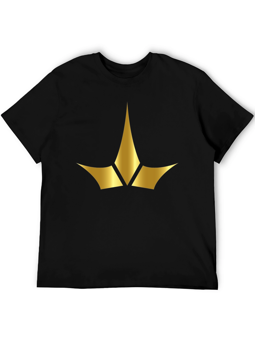Black Tee with Gold Crown Emblem