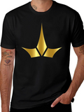 Black Tee with Gold Crown Emblem