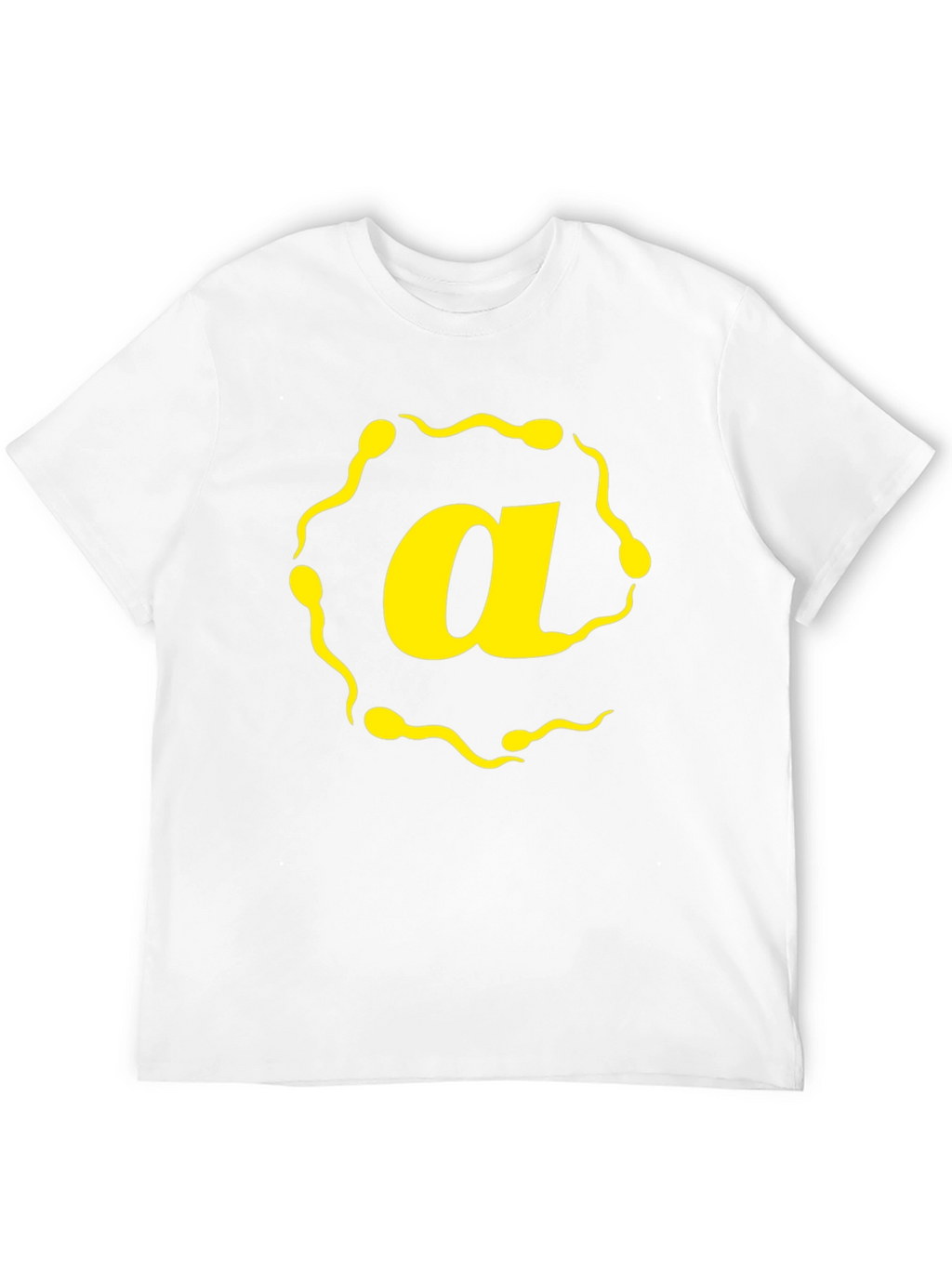 Sperm Letter A Graphic T-Shirt - Black Cotton Tee