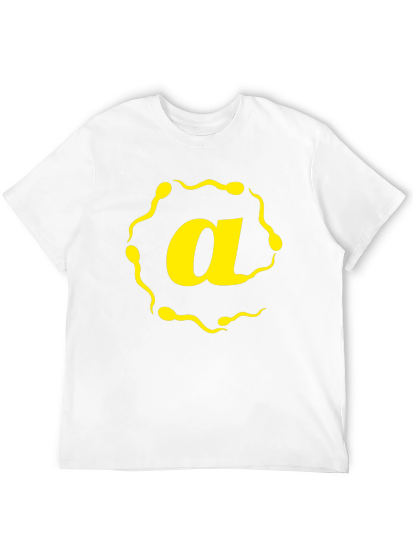 Sperm Letter A Graphic T-Shirt - Black Cotton Tee