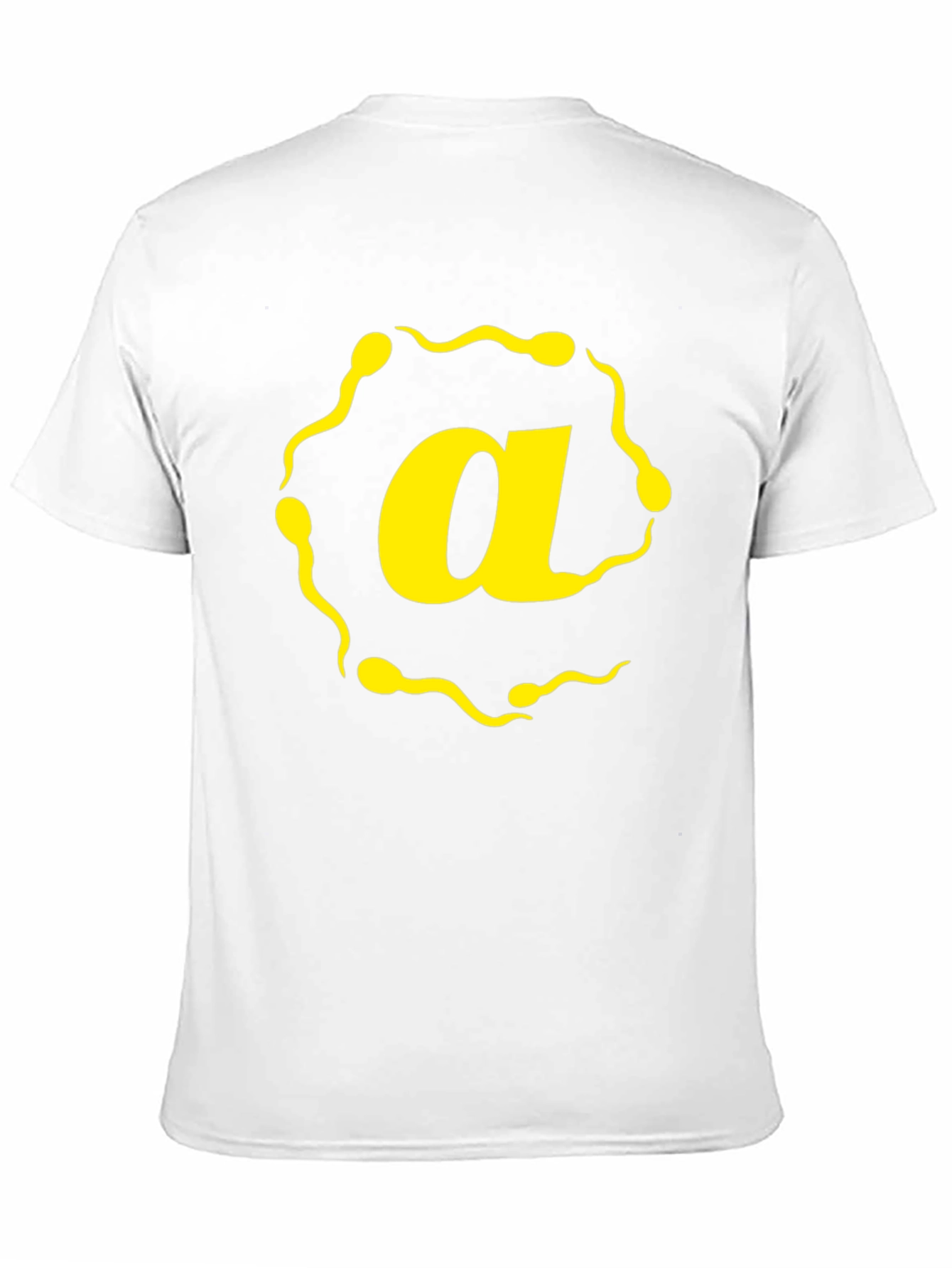 Sperm Letter A Graphic T-Shirt - Black Cotton Tee