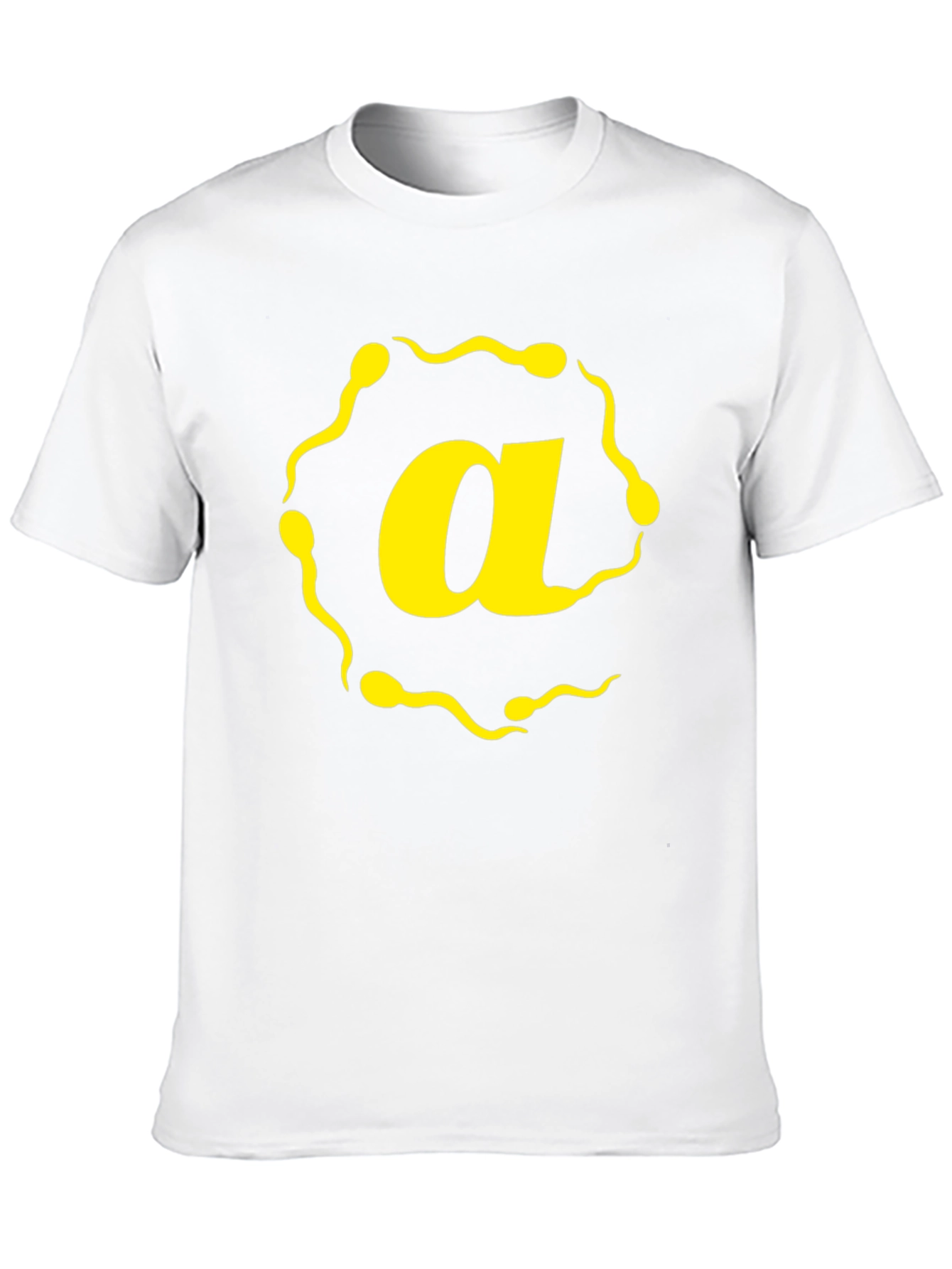 Sperm Letter A Graphic T-Shirt - Black Cotton Tee