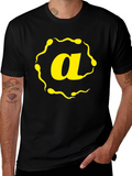 Sperm Letter A Graphic T-Shirt - Black Cotton Tee