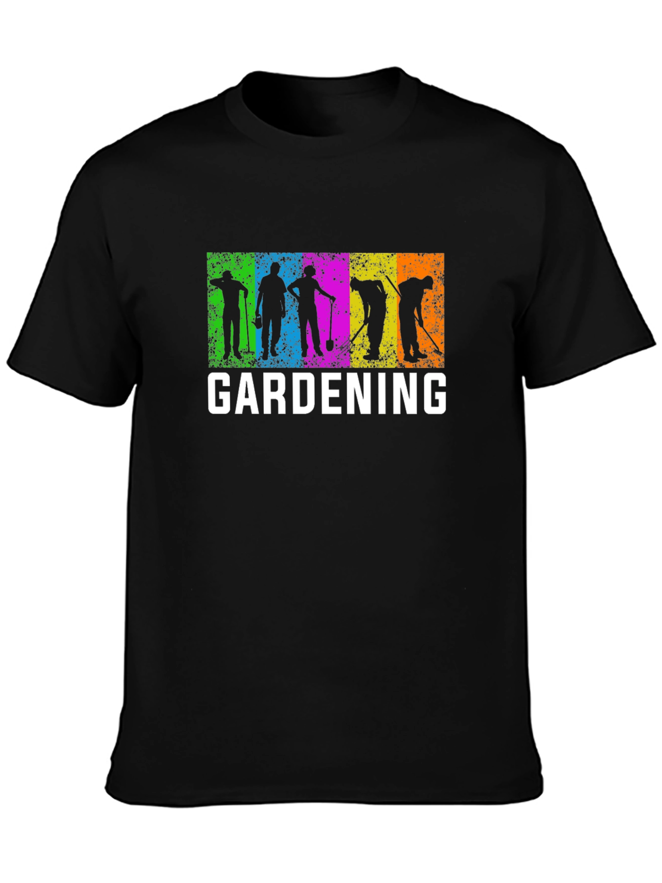 Gardening T-Shirt - Colorful Gardener Silhouettes