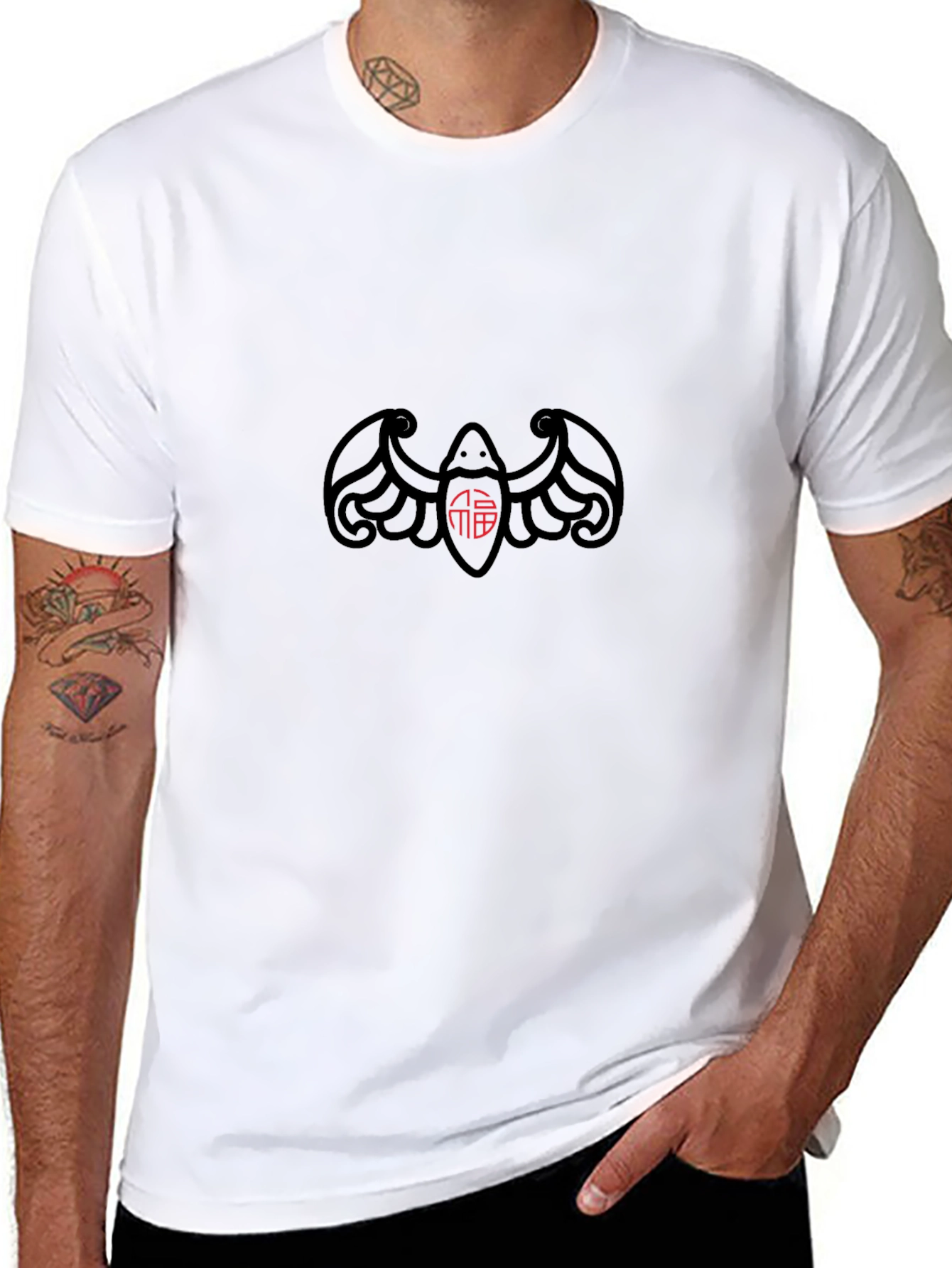 Lucky Bat Graphic Tee - Mens Black T-Shirt