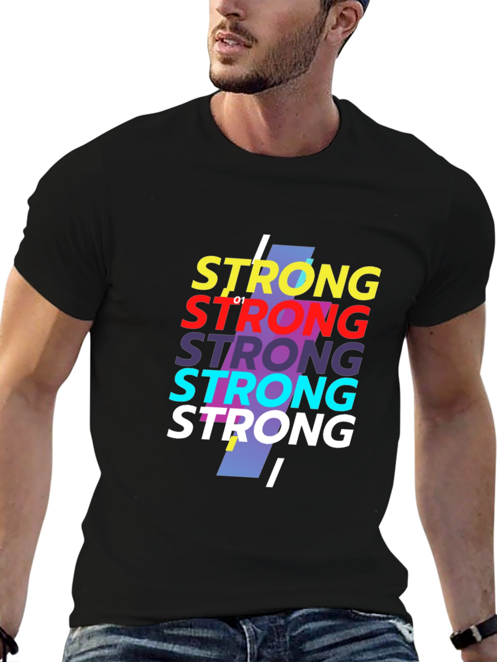 Strong Graphic Print Crew Neck T-Shirt