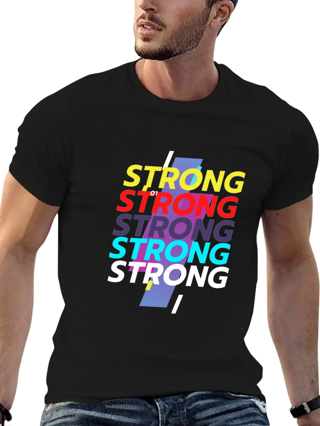 Strong Graphic Print Crew Neck T-Shirt