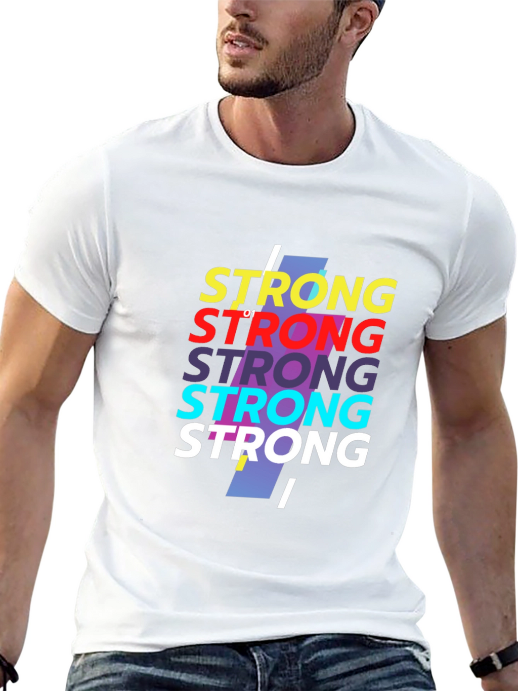 Strong Graphic Print Crew Neck T-Shirt
