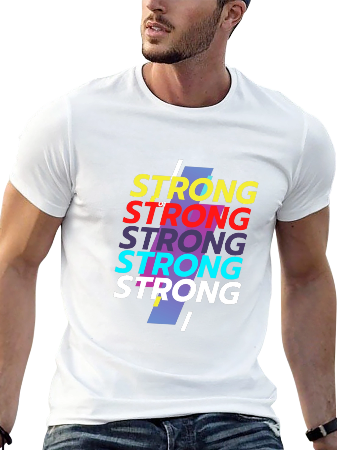 Strong Graphic Print Crew Neck T-Shirt