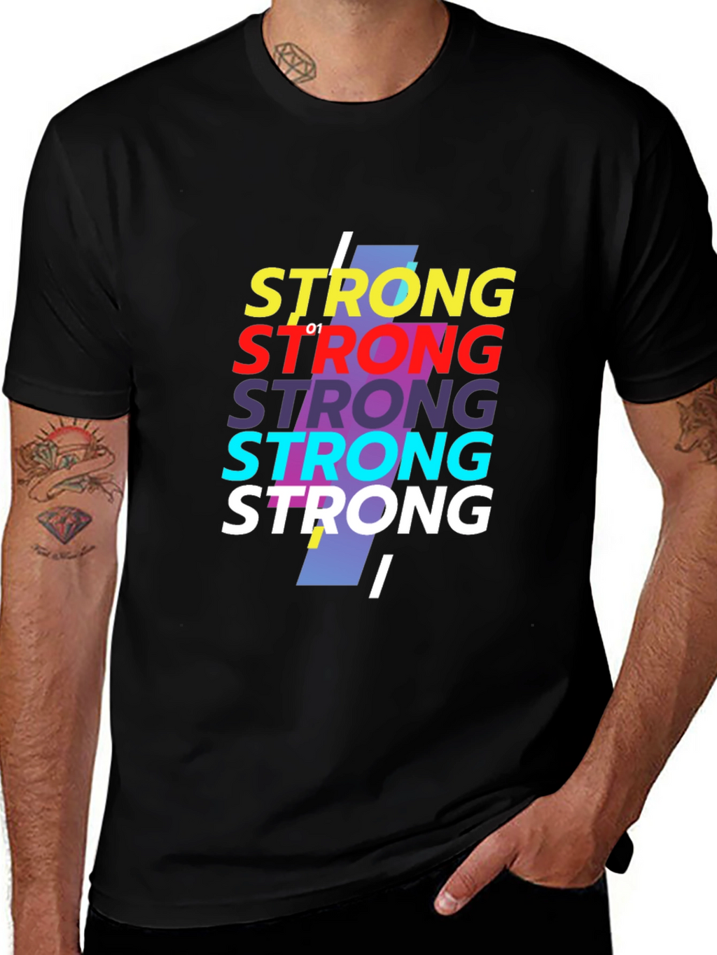 Strong Graphic Print Crew Neck T-Shirt