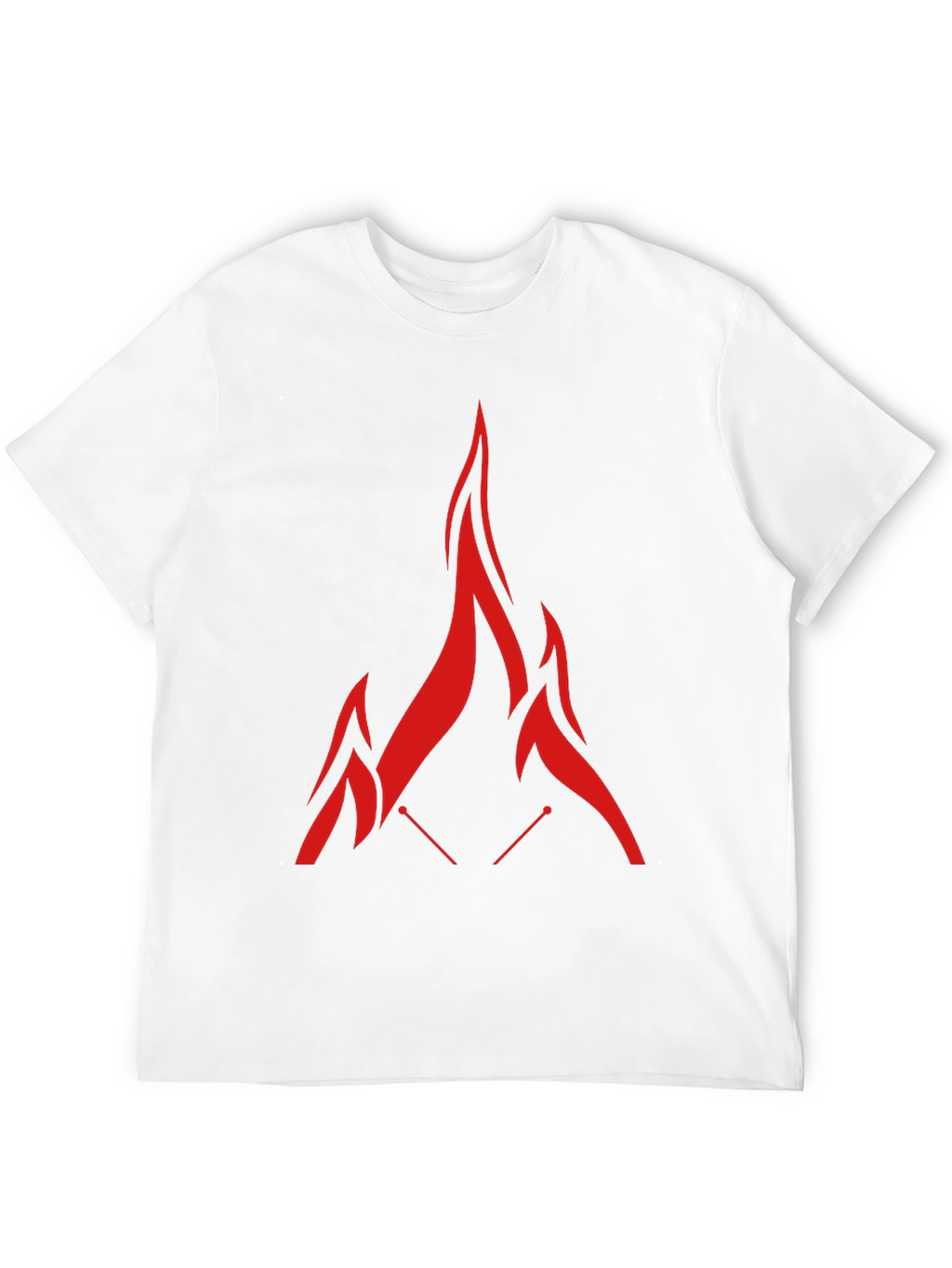 Red Flame Graphic Black T-Shirt